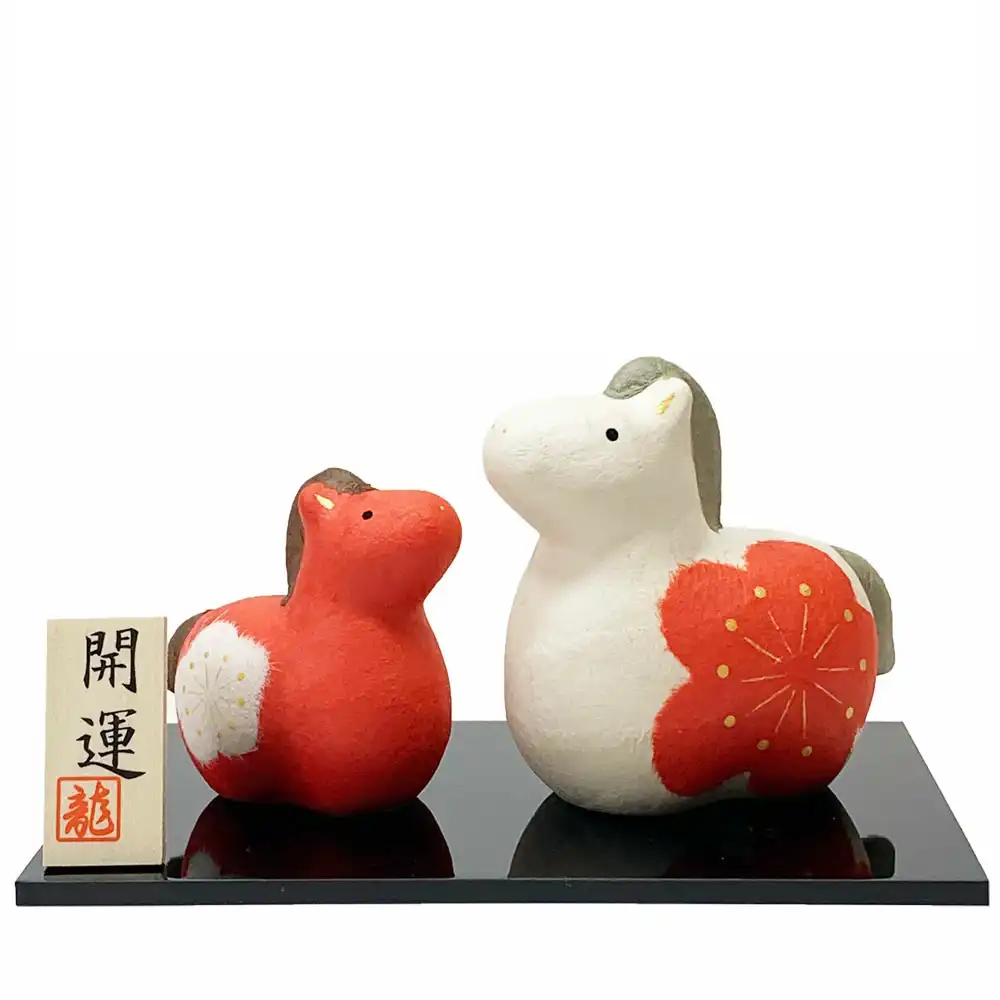 ちぎり和紙 紅白親子 福丸午